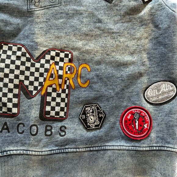 Little Marc Jacobs Distressed Denim Cotton Logo Patches Embroidery Sweatshirt 4 - Picture 8 of 14
